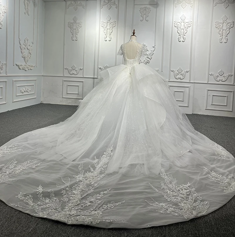 Simple Wedding Dresses For Women 2022 Bride Organza Ball Gown High Neck Wedding Suits For Women Appliques DY9923 Robe De Mariée 2