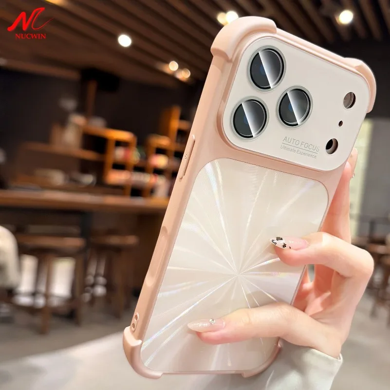 Luxury 6D Colorful Laser Aurora Shockproof Phone Case with Air Soft Bumper & Glass Camera Protection