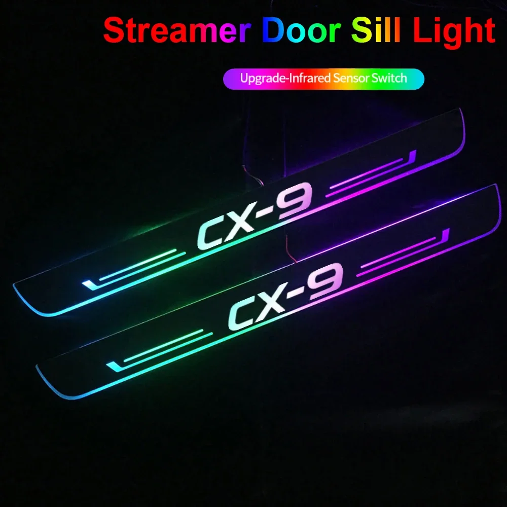 Car Door illuminated Sill Light for MAZDA CX9 Projector Lamp USB Power Moving LED Streamer Door Welcome Pedal