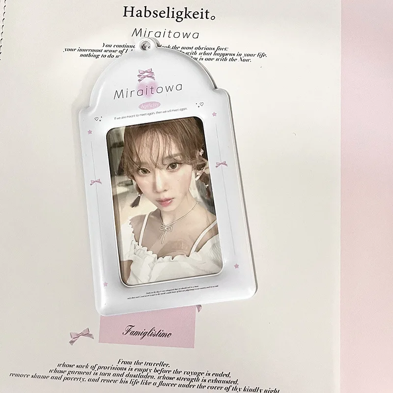 Card Holder Sweet Ballet Style Card Holders 3inch idol Photcards Protective Sleeves Kawaii Bow Cards Cover