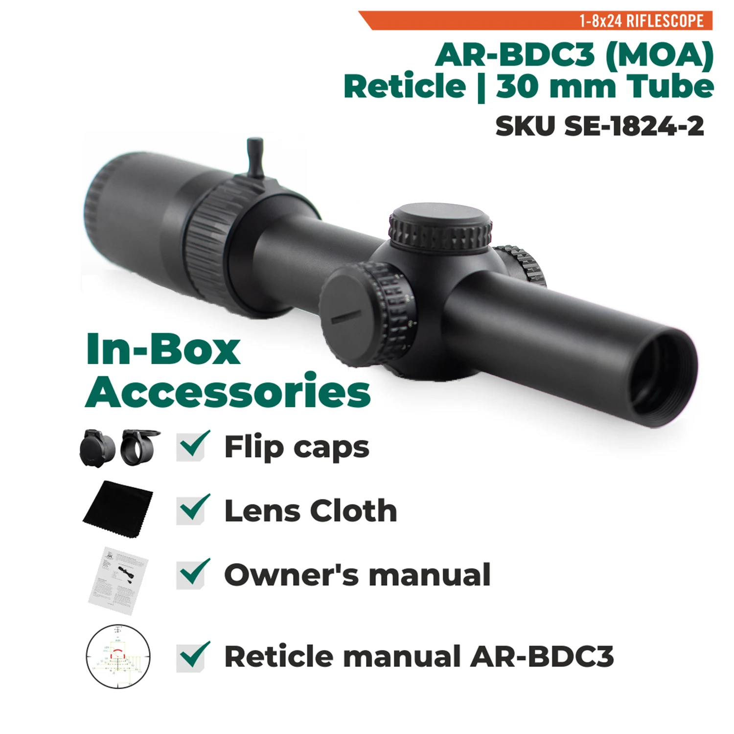 Original V*RT*X Optics St**ke E*gle 1-8X24 Second Focal Plane(SFP) Riflescope AR-BDC3 Reticle Waterproof/Shock Resistant