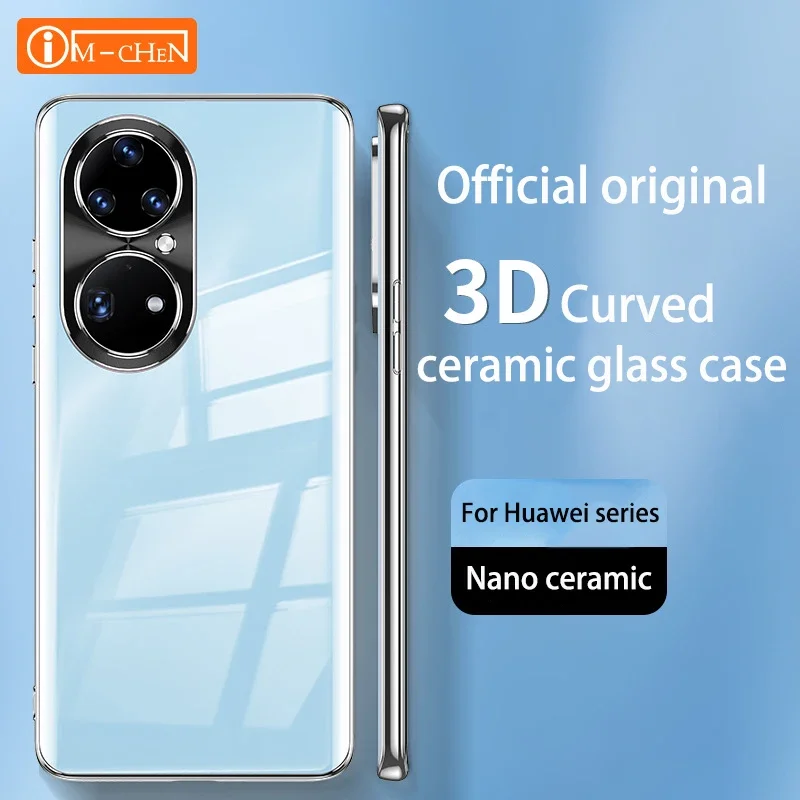 

Official ceramics Case for Huawei Mate 40 50 30 P40 P50 Pro honor 60 50 pro nova9 surround Lens 3D Hot Bend Color Protect Cover