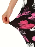 CUHAKCI Plus Size Sexy Red And White Heart-Shaped Sports High Elasticity Casual Simple Cropped Pants - Image 5