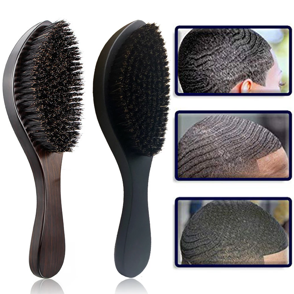 

1pcs Hair Combs Massage Hair Brushes Waves Natural Bristle Men's Beard Shaving Comb Wooden Handle Hair Care Styling Accessories
