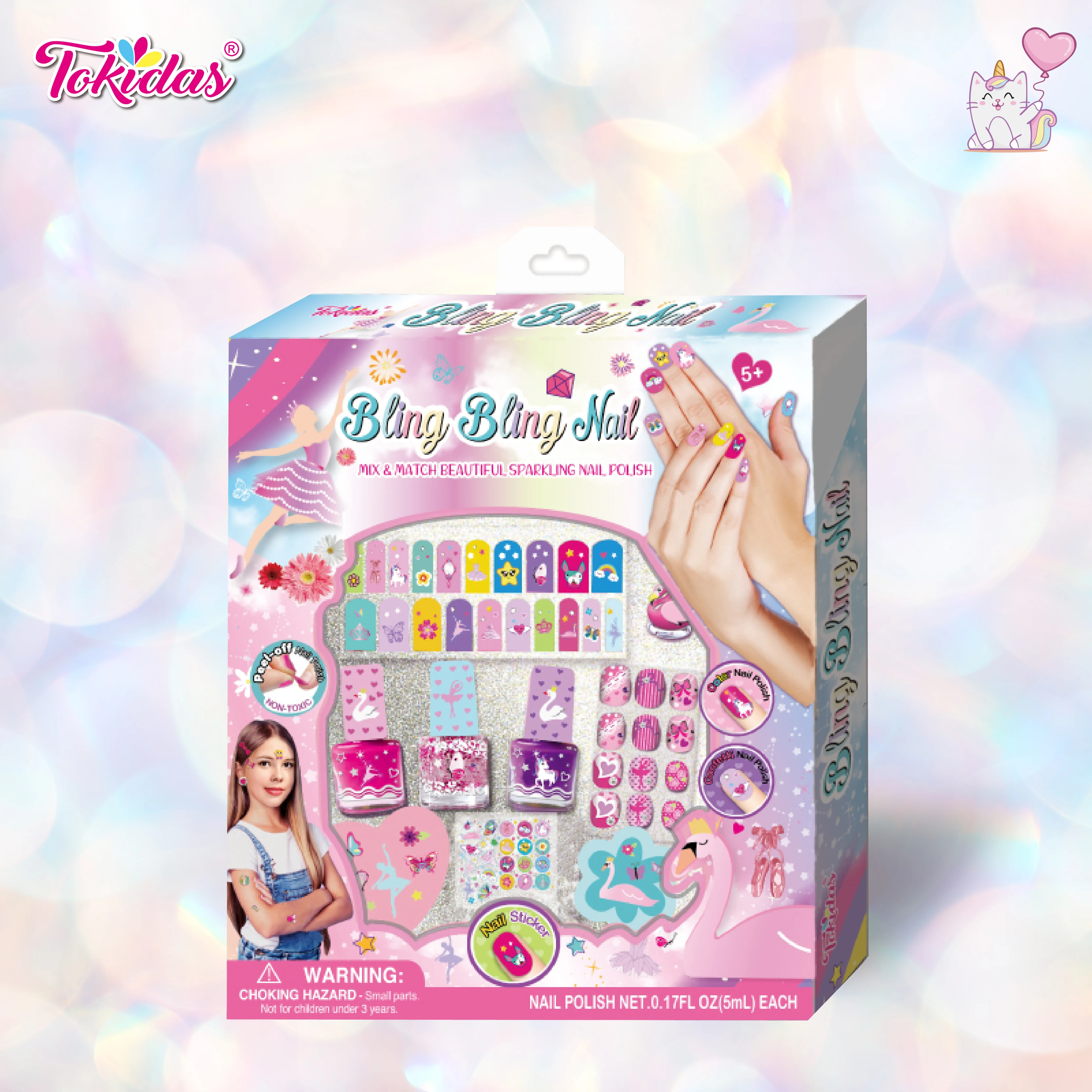 2024 Children Makeup Toys Manufacturers Fashion Girl Nail kit Art Nail Polish Make Up Nail Set 2