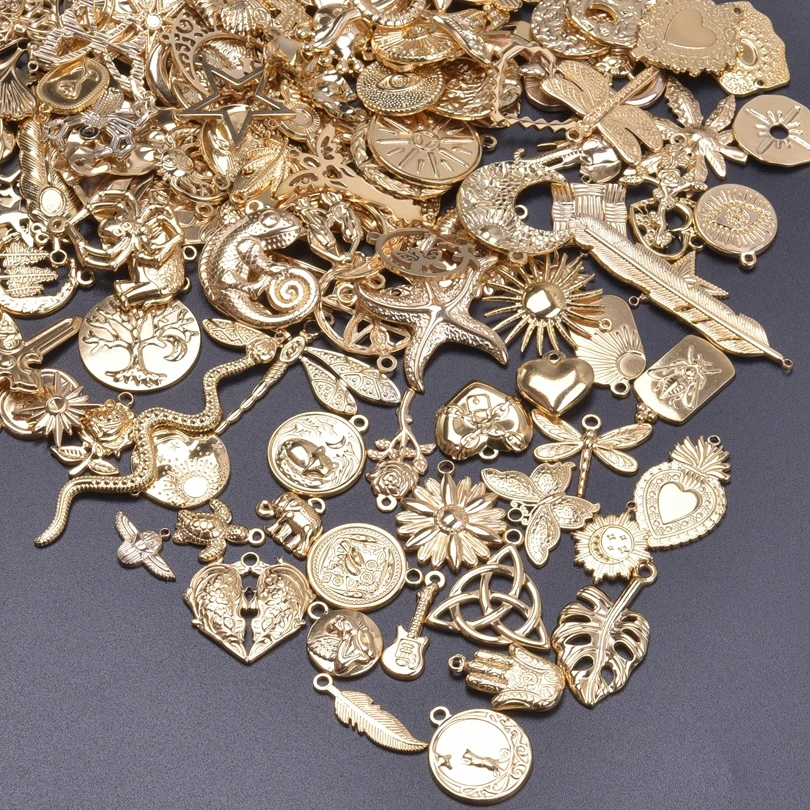 10/30pcs 18k Real Gold Plated Stainless Steel Charms 1