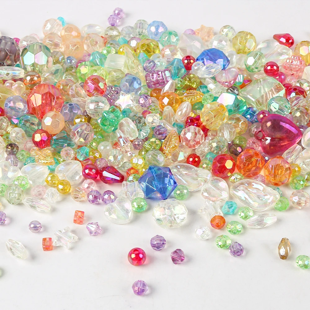 

20g Mix Size & Shape Crystal Acrylic Beads Loose Spacer AB Beads For Jewelry Making Necklace Pendant Bracelet Accessories