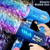 Kids 10 Holes Electric Bubble Gun Automatic Soap Blower With Light Summer Outdoor Party Games Bubbles Machine For Boys Girls 1