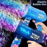 Kids 10 Holes Electric Bubble Gun Automatic Soap Blower With Light Summer Outdoor Party Games Bubbles Machine For Boys Girls 1