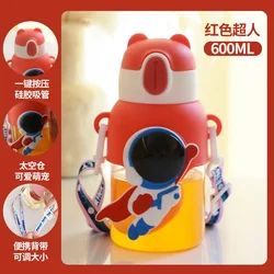 Cute Kawaii Kids Water Bottle with Straw - 600ml Large Capacity (3)
