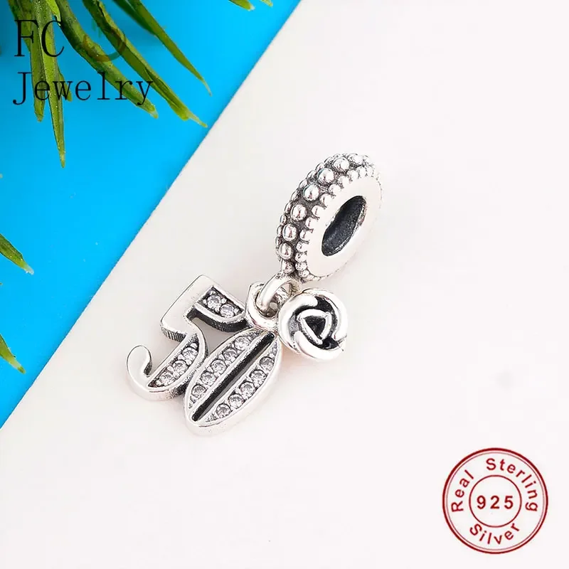 FC Jewelry Fit Original Pan Charms Bracelet 925 Silver 13th 18th 21th 50th 60th 70th Bead Making Women Birthday Berloque 2020 3