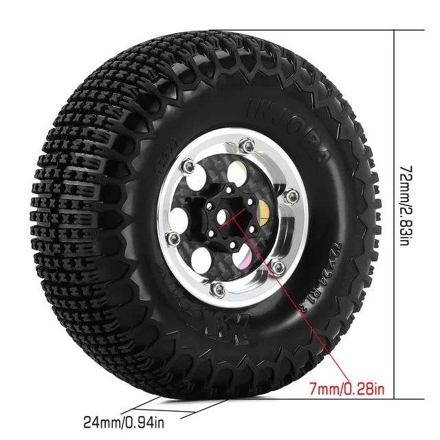 HOBBYSOUL 1.9 Beadlock Wheels & Mud Slingers Tires (4-Pack) - 120mm For 1/10 Scale Rock Crawlers - View #8