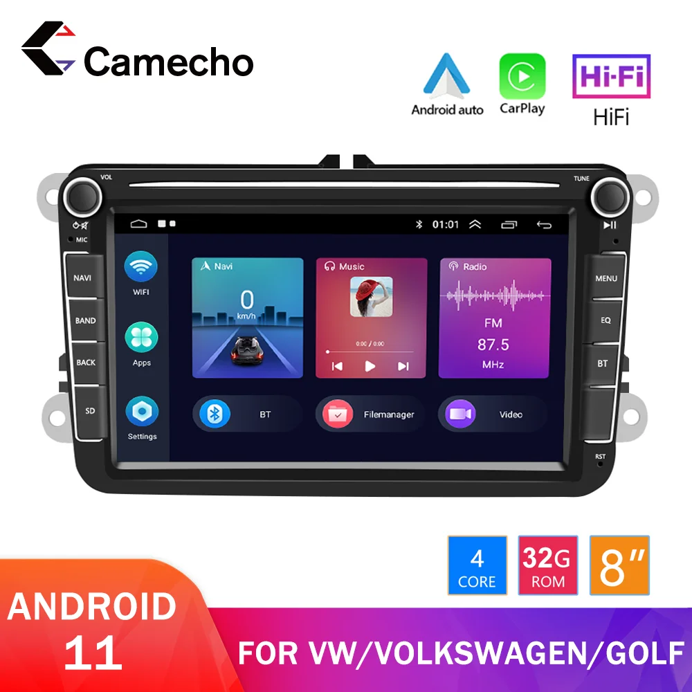 

Camecho 2 din Android 11 Car Radio for Volkswagen VW Passat B6 B7 Tiguan Touran GOLF POLO GPS Carplay Auto DVD Stereo Screen