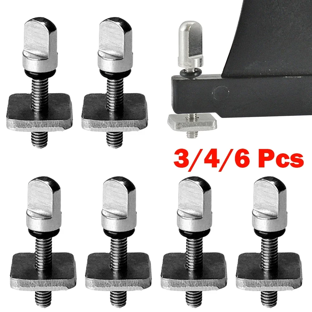 Surfboard Screws Surfboard Fin 3/4/6pcs Stainless Steel Surfboard Fin Screw Surf Fin Bolts Longboard Sliding Screws Single Nails Replacing Screws