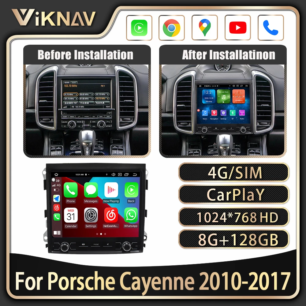 

android10 8G/128G Car Audio For Porsche Cayenne 2010-2017 car radio apple carplay dsp audio gps navigation