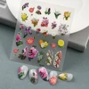 Flowers Blooms 5D Nail Sticker Soft Reliefs Back Glue Tape Nail Sliders 6