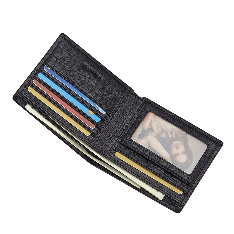Men Wallets Fashion Short Design Card Holder Men Leather Purse Solid Coin Pocket High Quality Male Purse 4