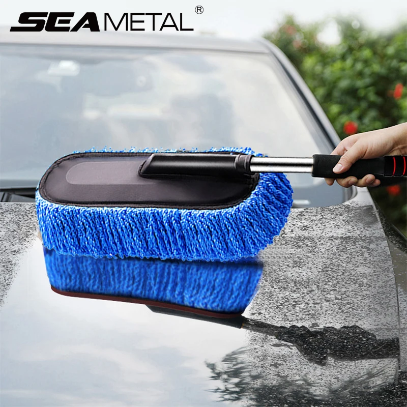 Stretchable Handle Car Washing Mop 3pcs Microfiber Cleaning Kit Brush Towel Car-Detailing Wash Tool Dust Remove Brushing | Автомобили и