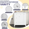 30-Inch Bathroom Vanity Cabinet with Ceramic Basin, Double-Layer Drawer, Deep Drawer and Adjustable Shelf 4