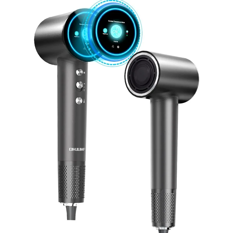 

Бесщеточный ионный фен для волос с дисплеем, профессиональный фен OHJUMP 3 режима с рассеивателем, Дорожный фен для волос