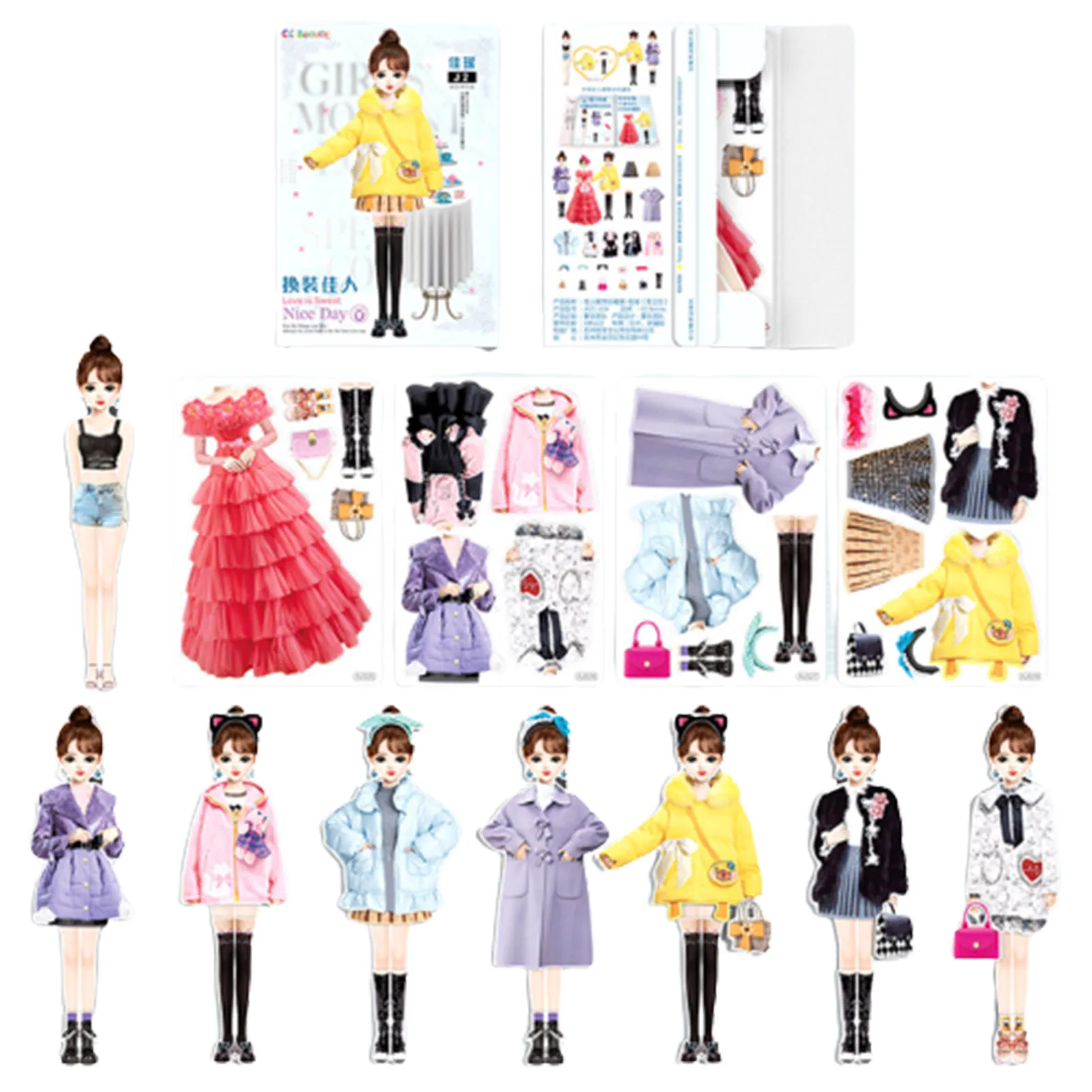 Magnetic Princess DIY Dress-Up Stickers Toy Portable Stickers Toys Set Educational Toy for Kids Girls Birthday New Year Gift decorative stickers,decorative labels stickers,stationery stickers,self adhesive stickers,adhesive stickers,cartoon stickers,cartoon sticker,magic stickers,diy scrapbooking accessories