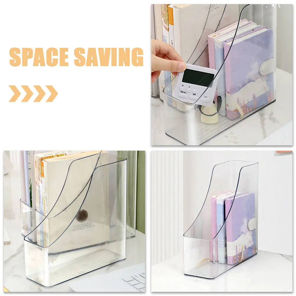 투명 아크릴 수직 파일 정리함 데스크탑 잡지 파일 홀더 사무실 가정 학습 문서 보관 홀더 A4 용지