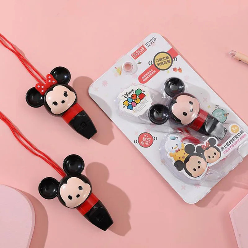 

Miniso Mickey Mouse Whistle Cartoon Anime Kids Interest Secure Whistle Cute Outdoors Kindergarten Party Toys for Girl Gifts