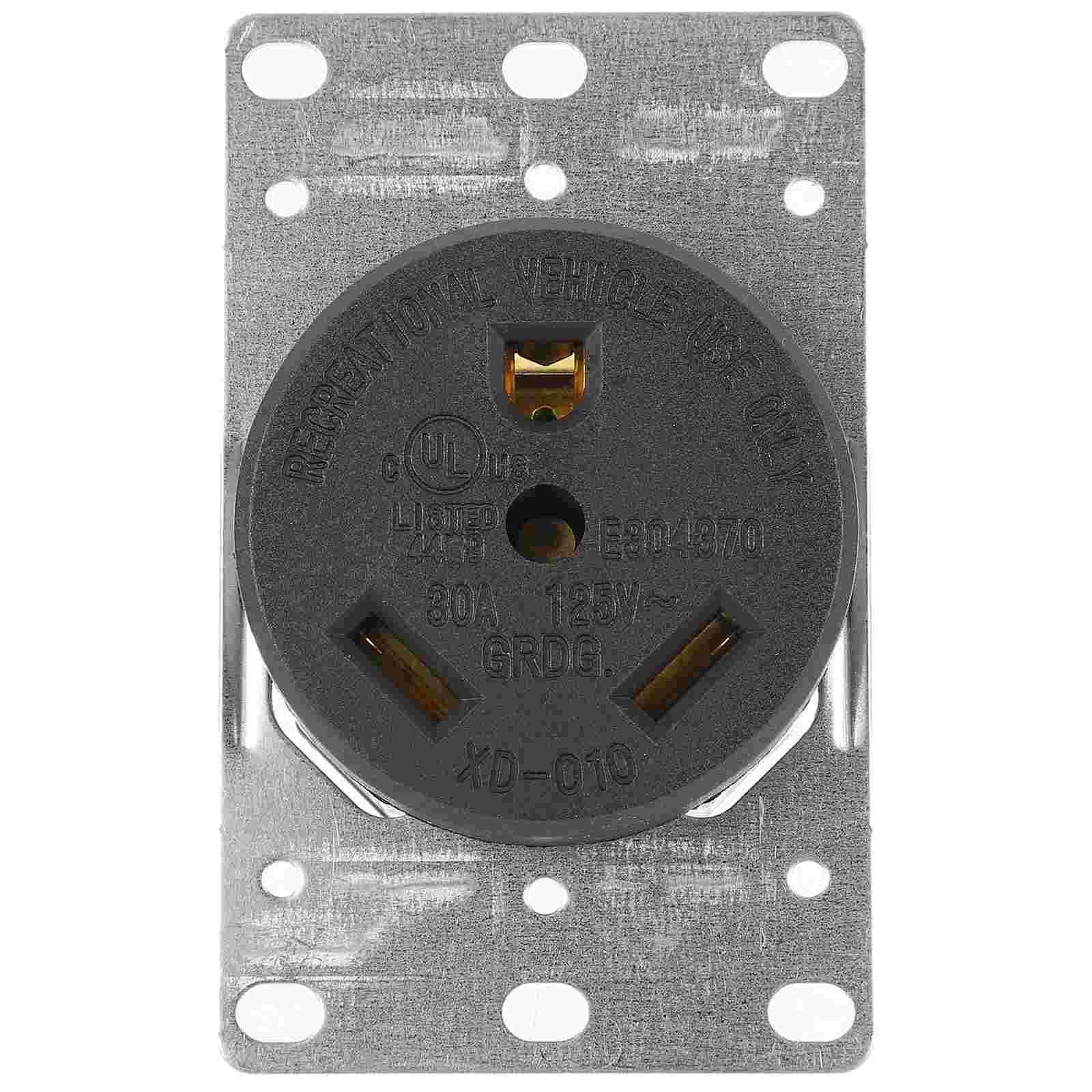 

RV Receptacle 125v Flush Mounting Receptacle 30a Grounding Trailer RV Outlet