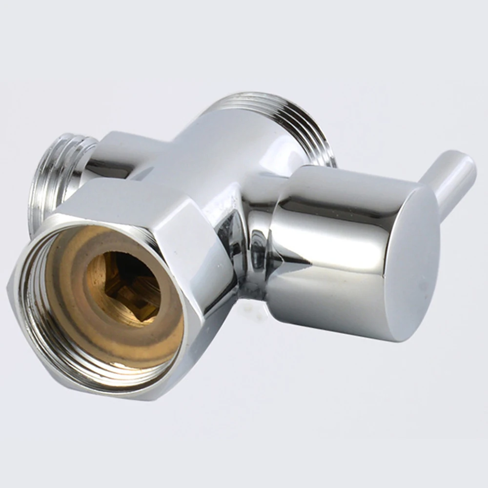 Diverter 3-Way T-Adapter Diverter Valve Polished Chrome Faucet Shower Head Arm Switch Adapter Replacement Bathroom Accessories 5