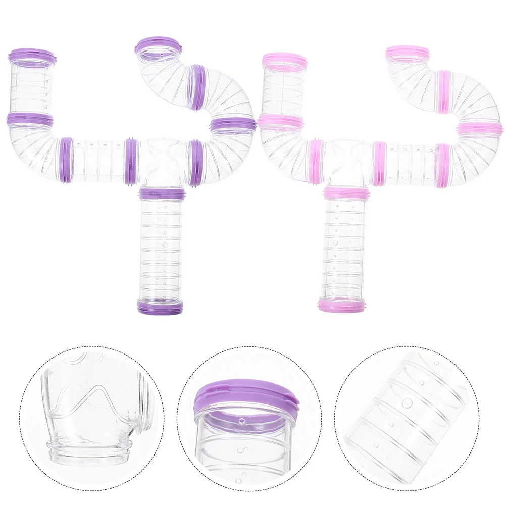 

16 Pcs Hamster Tunnel Toy Tunnels and Tubes Toys Mouse Curved Pipe Cage Connector for