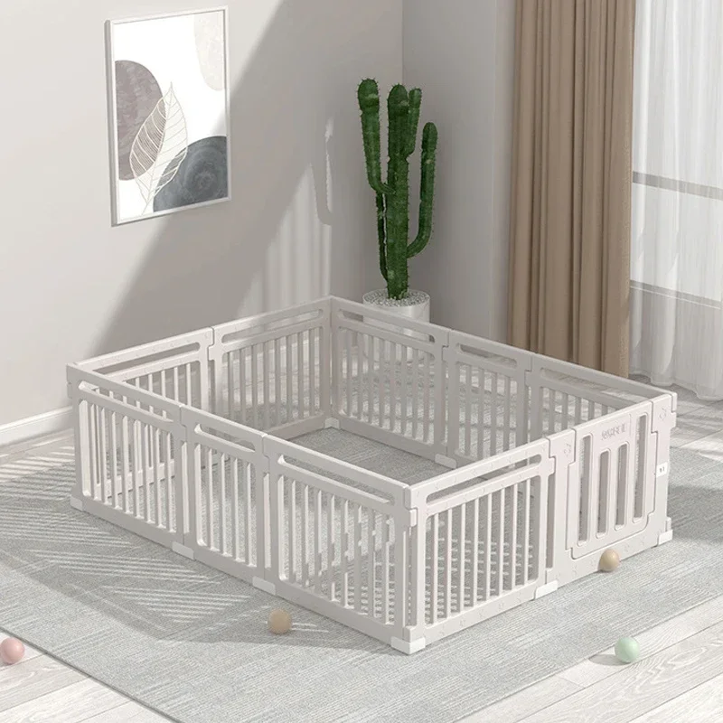 Folding Wooden Playpen Baby Safety Wood Fence Easy Assembly