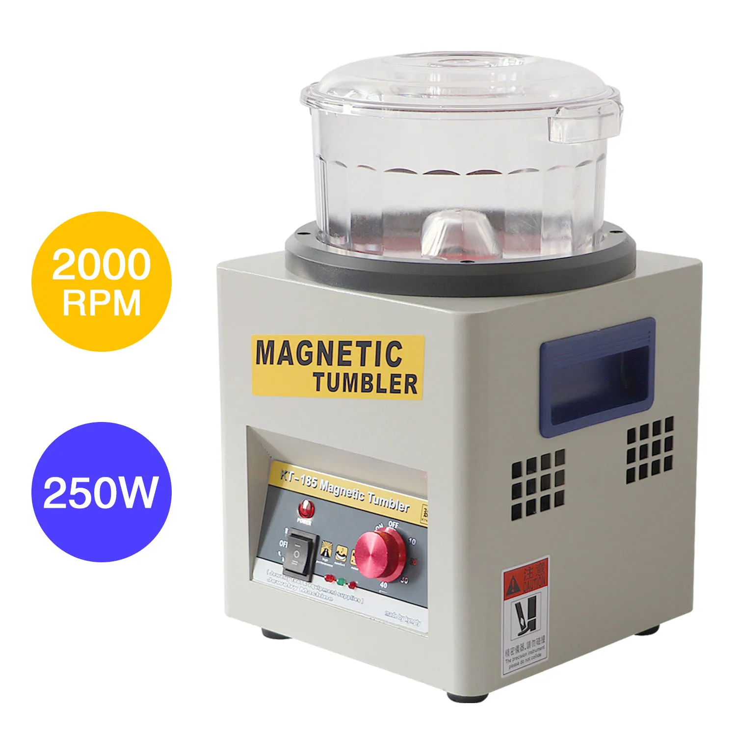 Super Mini Magnetic Jewelry Tumbler, Variable Speed, 4 Bowl, Pin Finisher