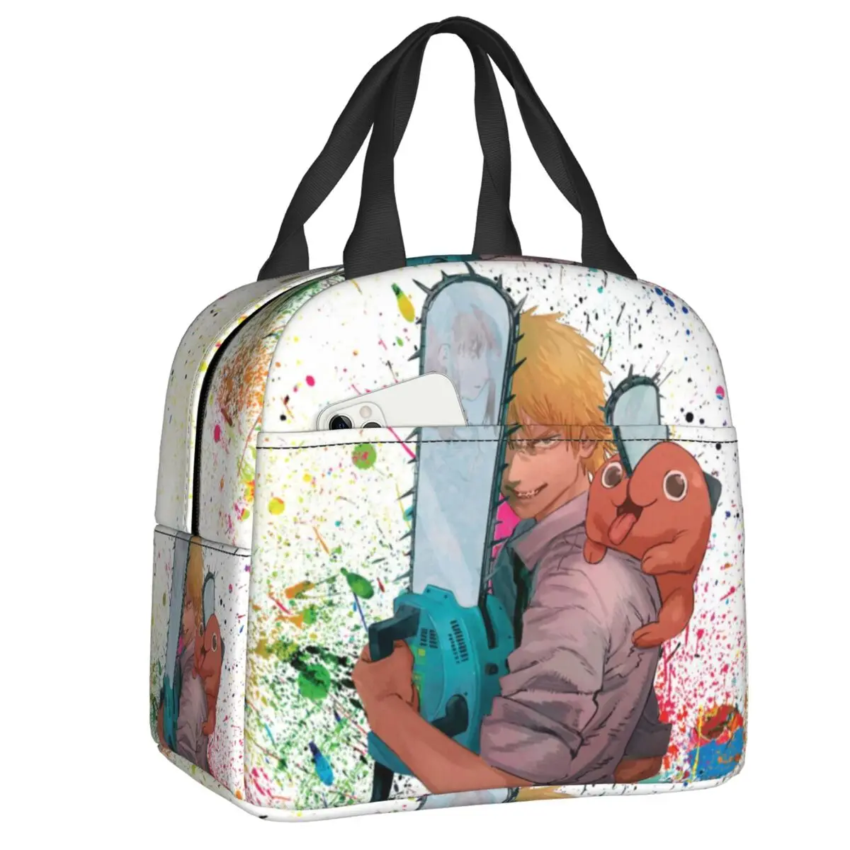 Chainsaw Man Lunch Bag For Work School Picnic A Tenuta Stagna Cooler Thermal Lunch Box Women Kids Tote Bags