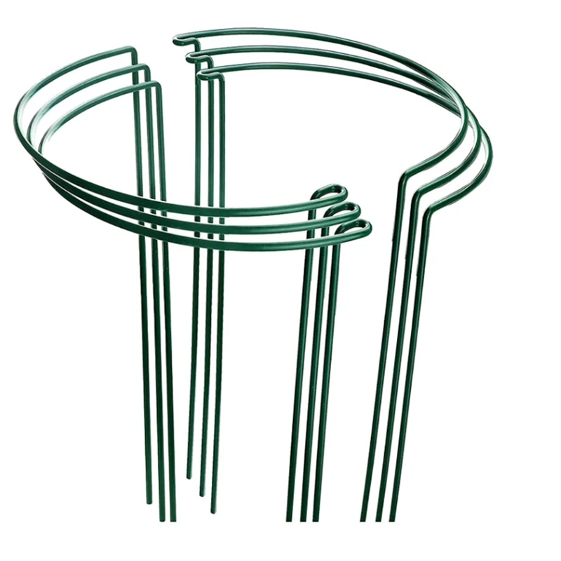 6 Pack Large 60Cm Tall Bow Plant Support Stakes Strong Metal Garden Supports Half Round Flower Hoops,garden plant trellis