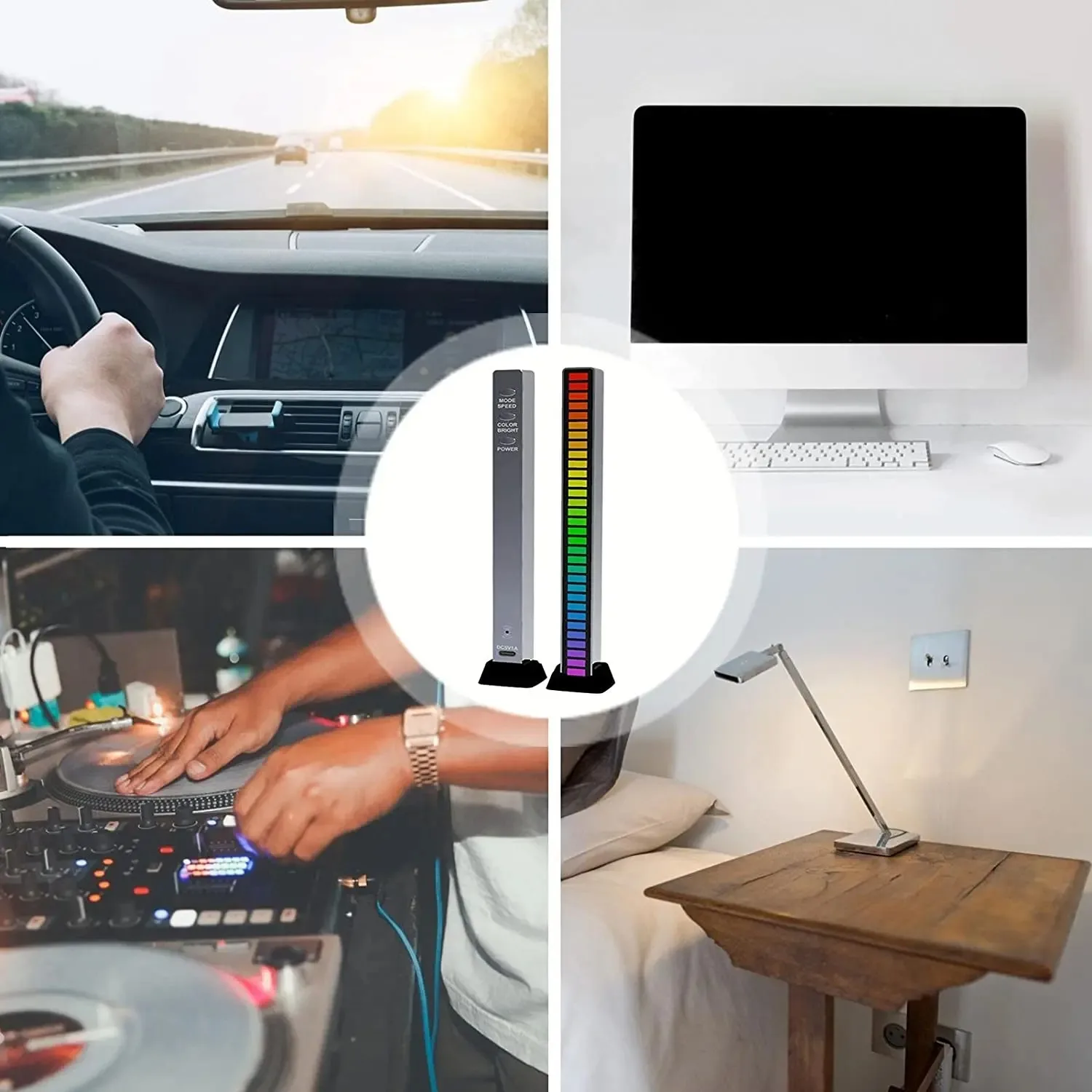 Smart RGB Symphony Sound Control LED Light Music Rhythm Ambient Pickup Lamp App Control For Compute Gaming Desktop Decor led atmosphere lights,music rhythm light,music rhythm lamp