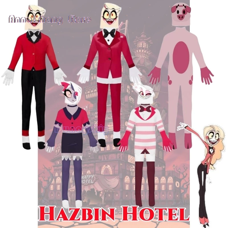

Anime Hazbin Charlie Morningstar Hotel Cosplay Costume Clothes Uniform Cosplay Stage Costume Vaggie Angel Dust Charlie Party