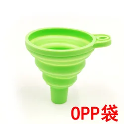 Foldable Silicone Collapsible Kitchen Funnel for Liquid Transfer - Food Grade Accessory (Light green)