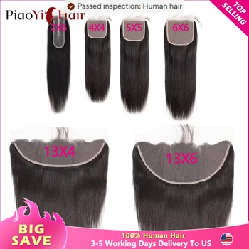 Straight 13x6 13X4 HD Lace Frontal Brazilian Human Hair Preplucked 4x4 5x5 6x6 Transparent Lace 2x6 Hd Lace Closure Human Hair 1