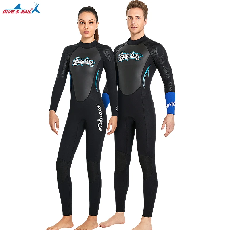 Women Wetsuit Neoprene Swimwear 3mm Long Sleeve Thermal Swimsuit