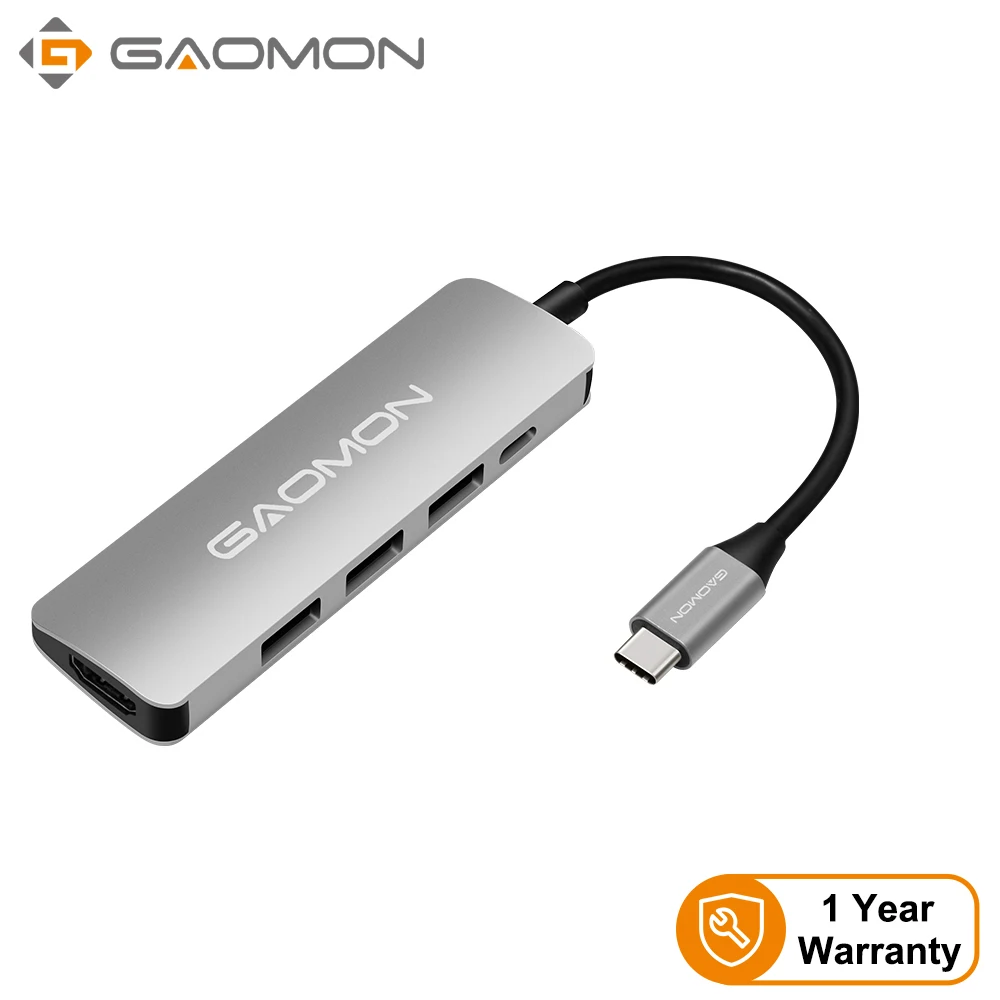 Gaomon Ad01 Hub Multifunzionale A 5 Porte Con Uscita Hdmi 4K, Docking Station Adattatore Multiporta Usb Per Laptop/Tablet/Telefono