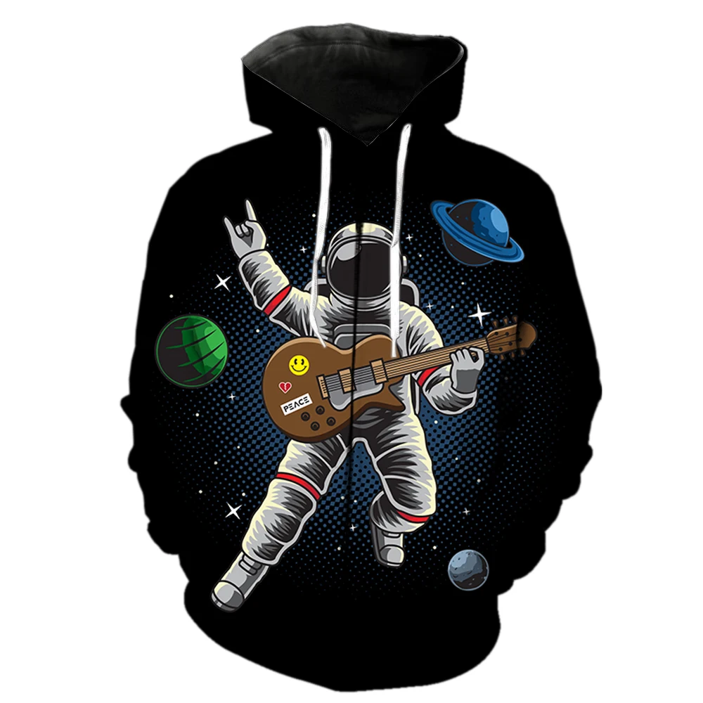 

Cartoon Astronaut Men's Zipper Hoodies Funny Hip Hop Casual 2022 Hot Sale Oversized Cool Fashion Streetwear 3D Printed Spring