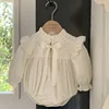 0-24M New Toddler Baby Girl Bodysuit Children Clothes Climbing Suit Long Sleeved Cotton Lace Splicing Toddler Baby Girl Romper 