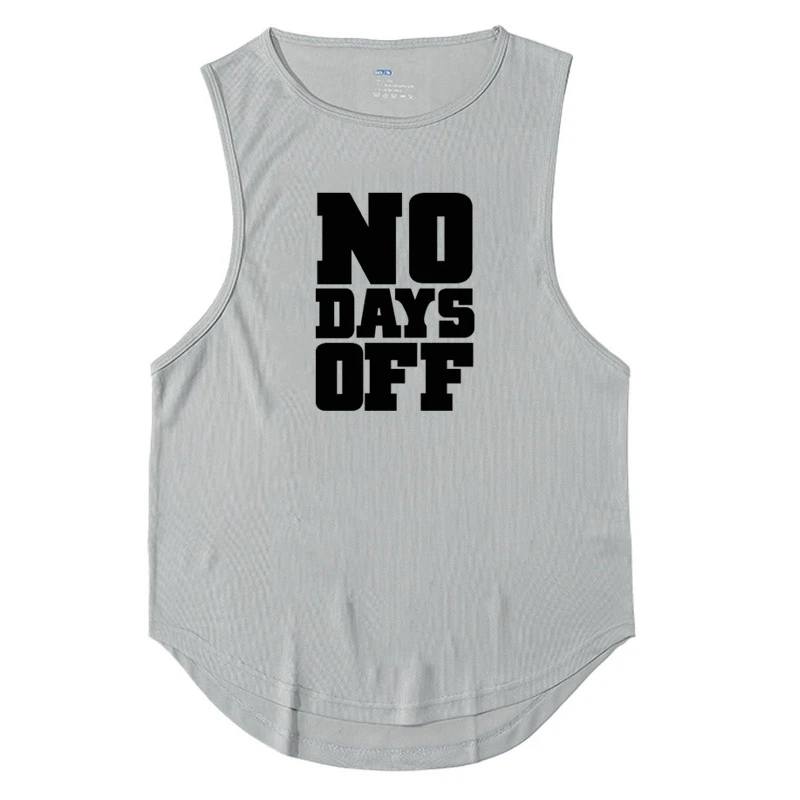 

Men Muscle Stringer Mesh Underwear Sleeveless Tanks Running Vest Undershirts No Days Off Gym Clothing Bodybuilding Tank Tops