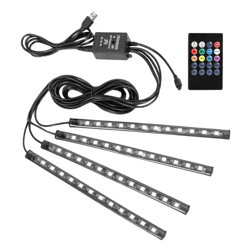 

72 LED Car Ambient Lights Interior For Cars Inside DC 12V Remote Control USB LED Decorative Lights Colorful Atmosphere Lights