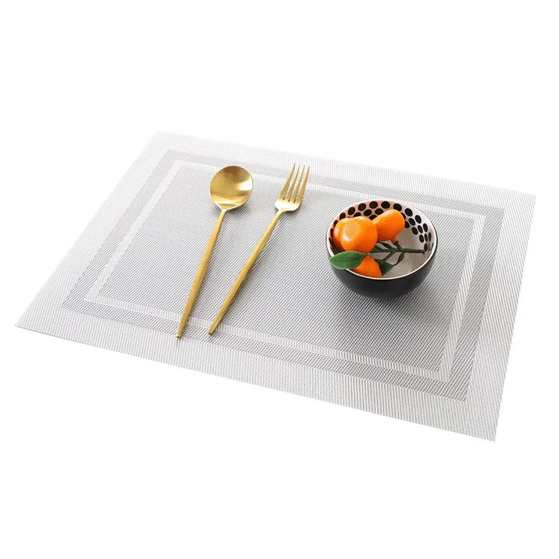 Set of 4/6 Modern Non-Slip Washable PVC Table Mats - Stylish Dining Table Placemats with Coasters