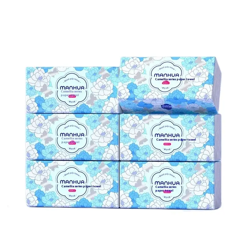 400 Sheets of Extractable Household Napkins Five Layers of Thickened Log Napkins Mother and Baby Applicable Soft Kleenex