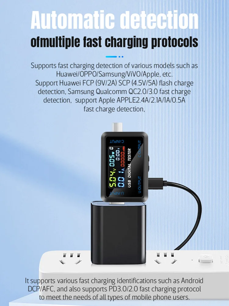 USB 전원 계량기 전류 전압 저항계, 실시간 모니터링 충전기, 충전 케이블, 전자 전력 테스터, DC4.5 V 36V