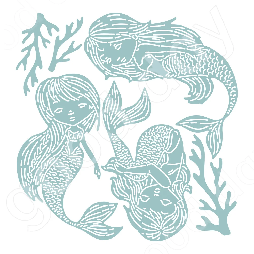 

NEW,Mermaids Die Set,metal Cutting Dies Scrapbooking Diy Decoration Craft Embossing 2022 Easter