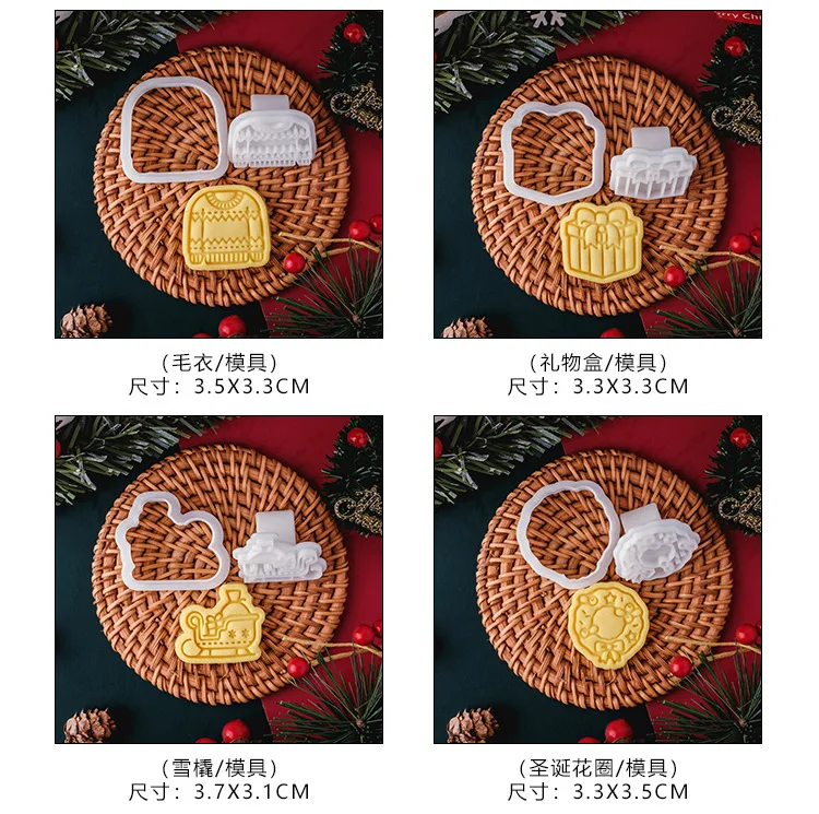 Description Picture 6 of itemHalloween Cookie Cutter Set Plastic 3D Ghost Skull Bat Pumpkin Mummy Cartoon Biscuit Mold Stamp Pastry DIY Cake Decorating Tools