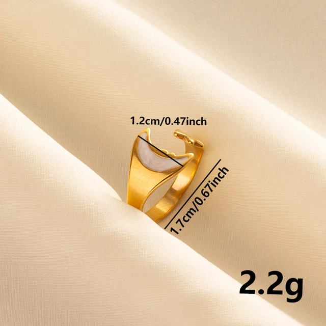 88275-fff3b6.jpg Bagues ouvertes bohème en émail blanc, couleur or, luxe, irrégulier, en acier inoxydable, réglable, bijoux de charme pour femmes, cadeaux